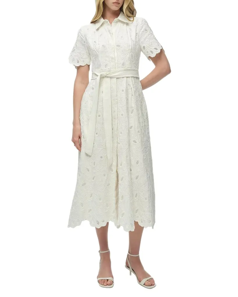 SIMKHAI Audria Belted Midi-Shirtdress
