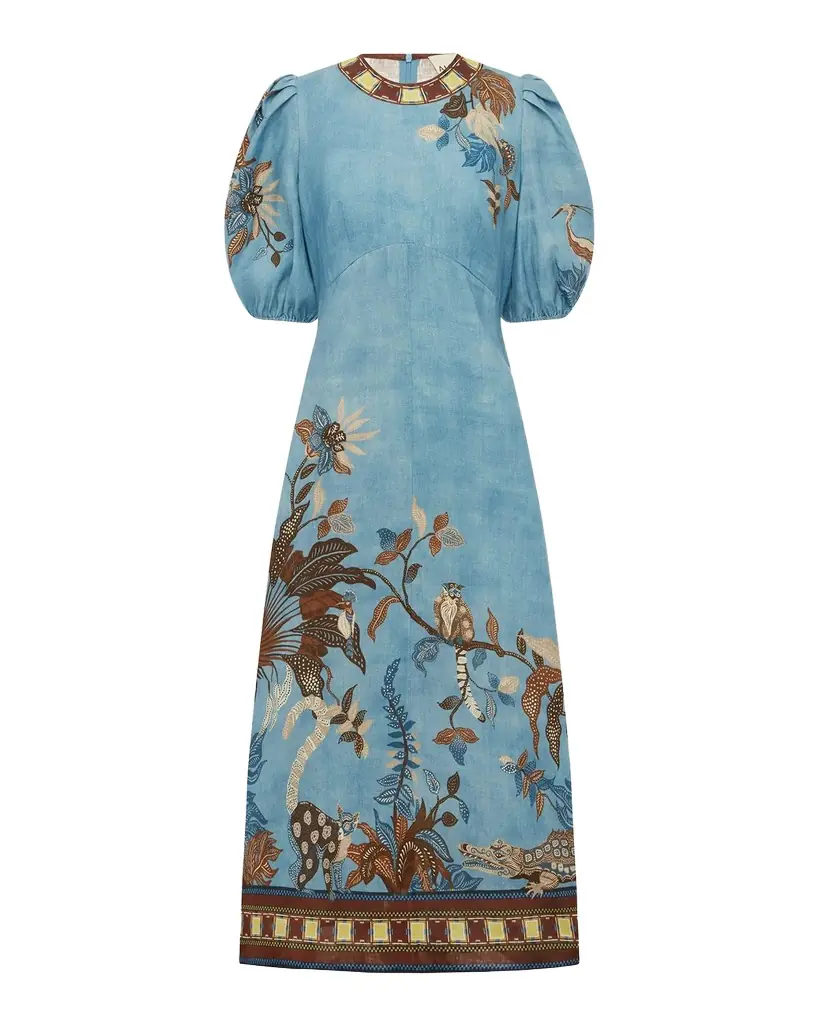 ALEMAIS Georgie Linen Midi Dress