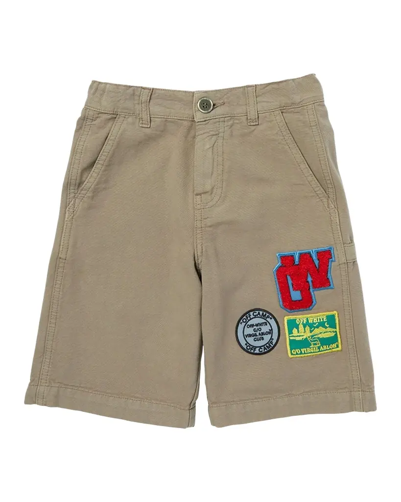 Off-White Boy 's Camping Patch Shorts, Size