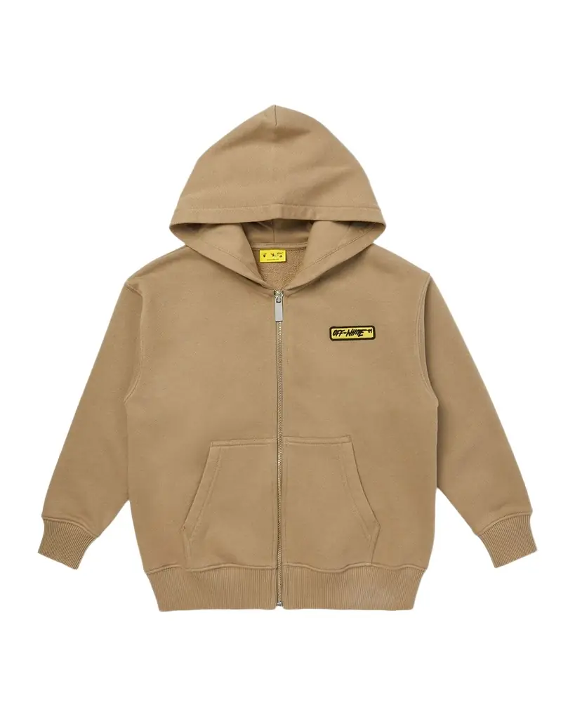 Off-White Boy 's Arrow Patch Logo Zip Hoodie, Size 4-12