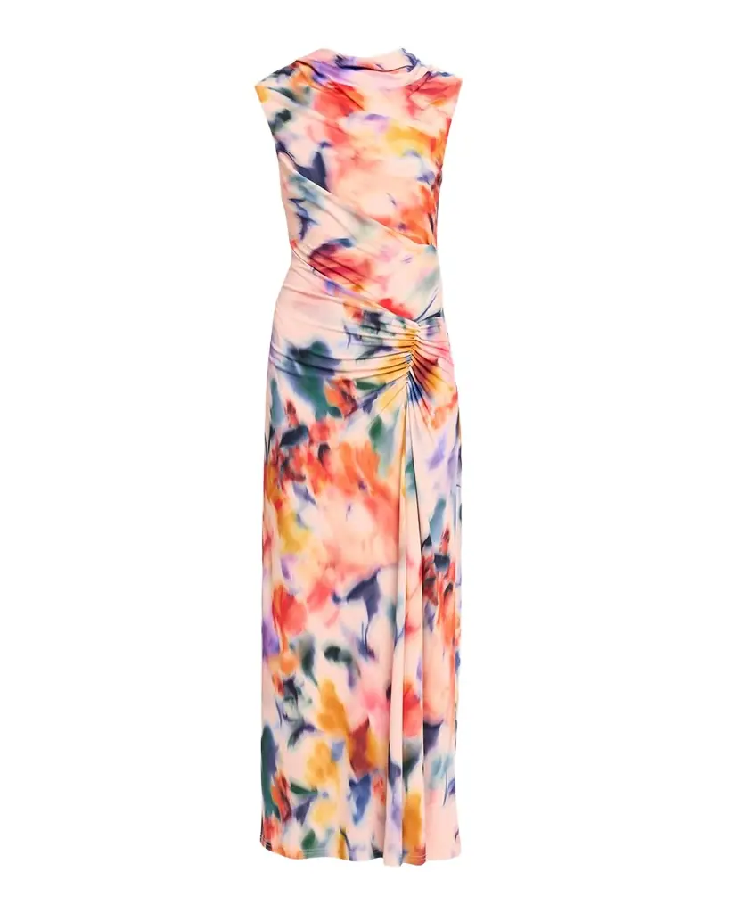 SIMKHAI Acacia Draped Jersey Midi Dress