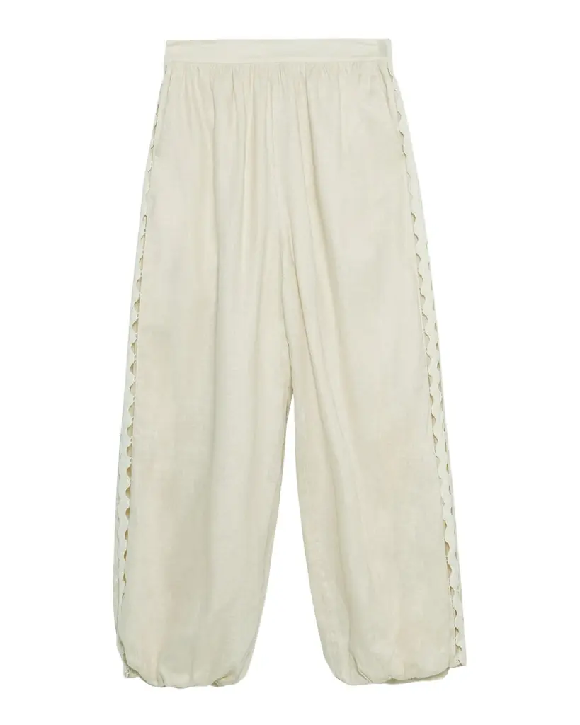SIMKHAI Selah Linen Lace Balloon Pants