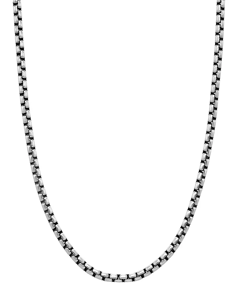 David Yurman Box Chain Necklace in Silver with 14K Gold, 3.6mm, 18"L