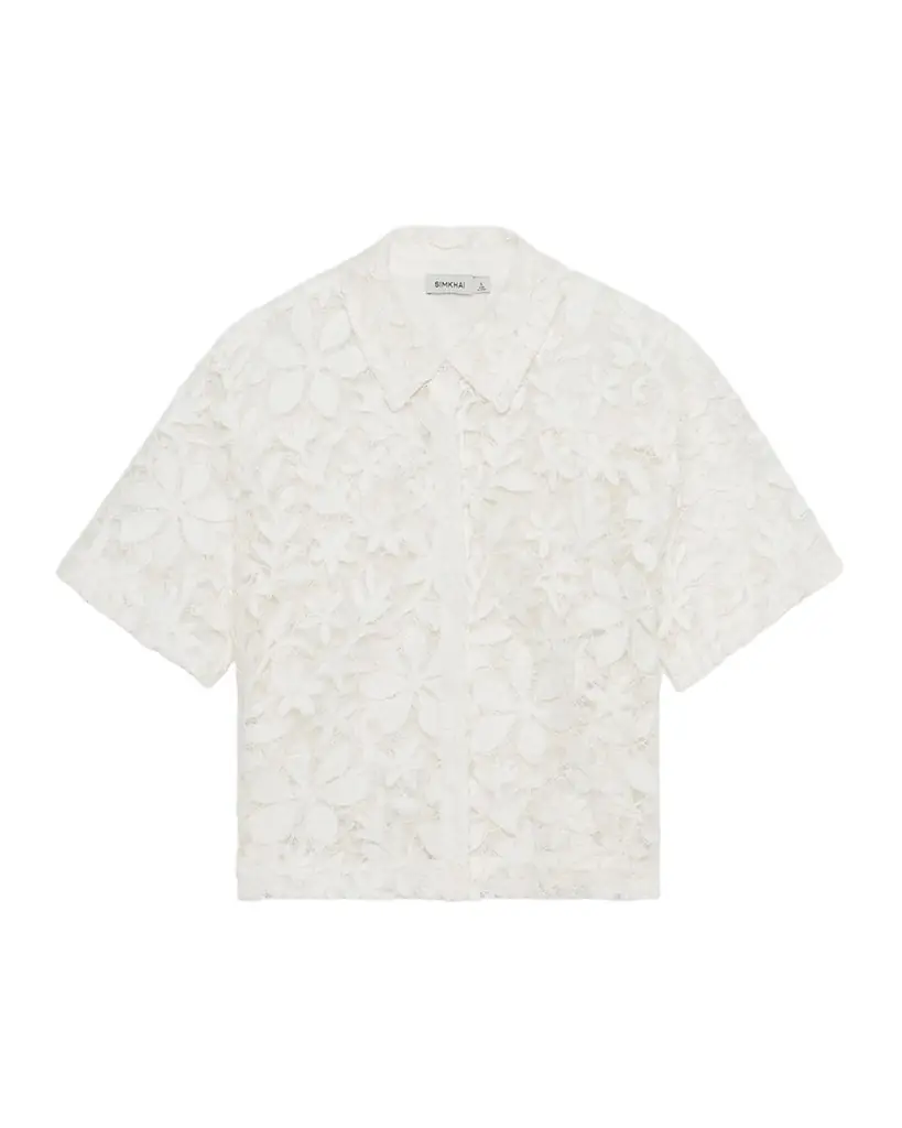 SIMKHAI Annaelle Cotton Lace Top