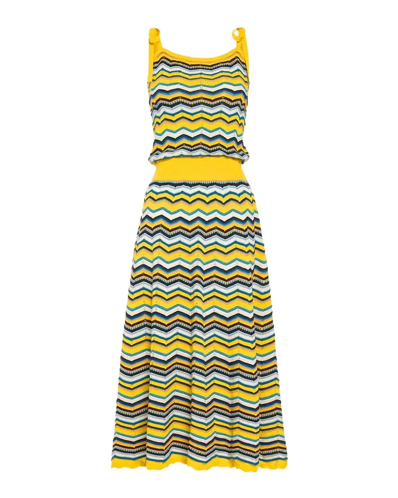 Ramy Brook Cali Chevron Knit Midi Dress
