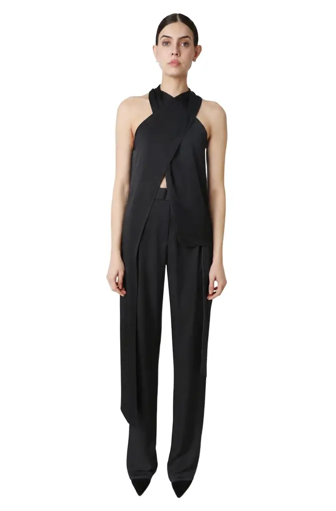 LAPOINTE Lightweight Satin Belted Pant