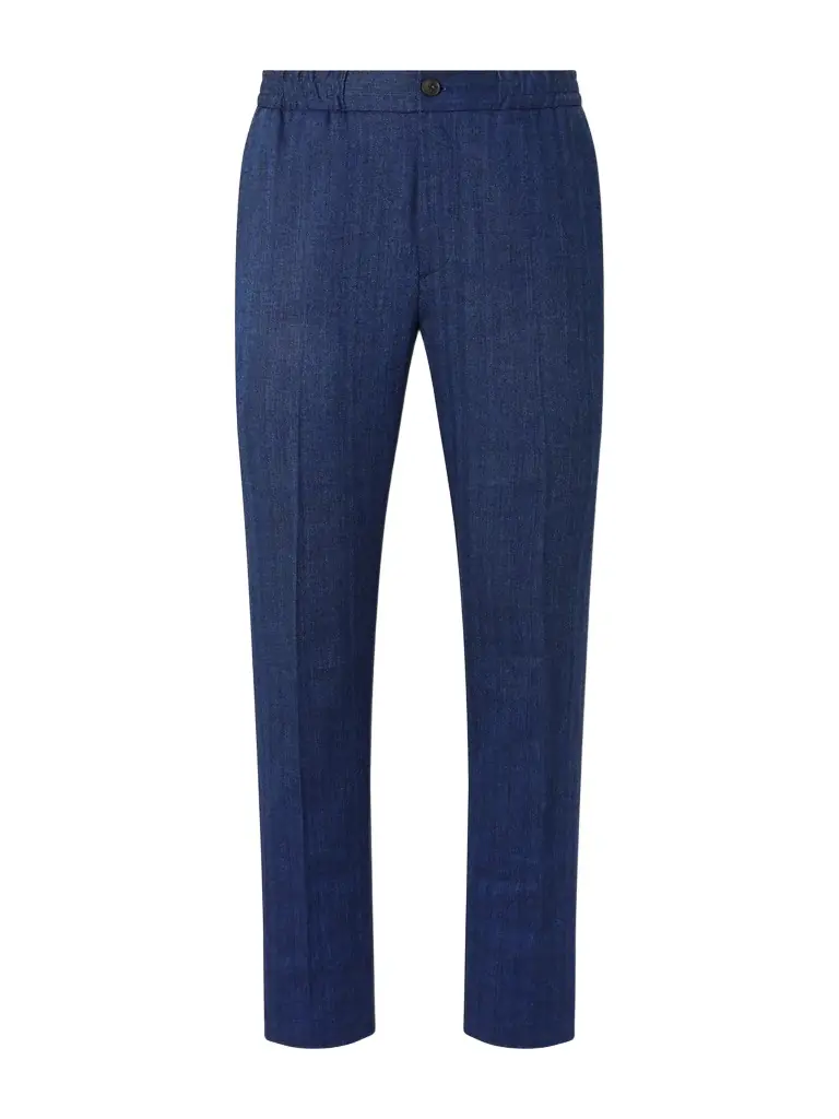 MR P. James Tapered Herringbone Linen-Blend Suit Trousers - Men
