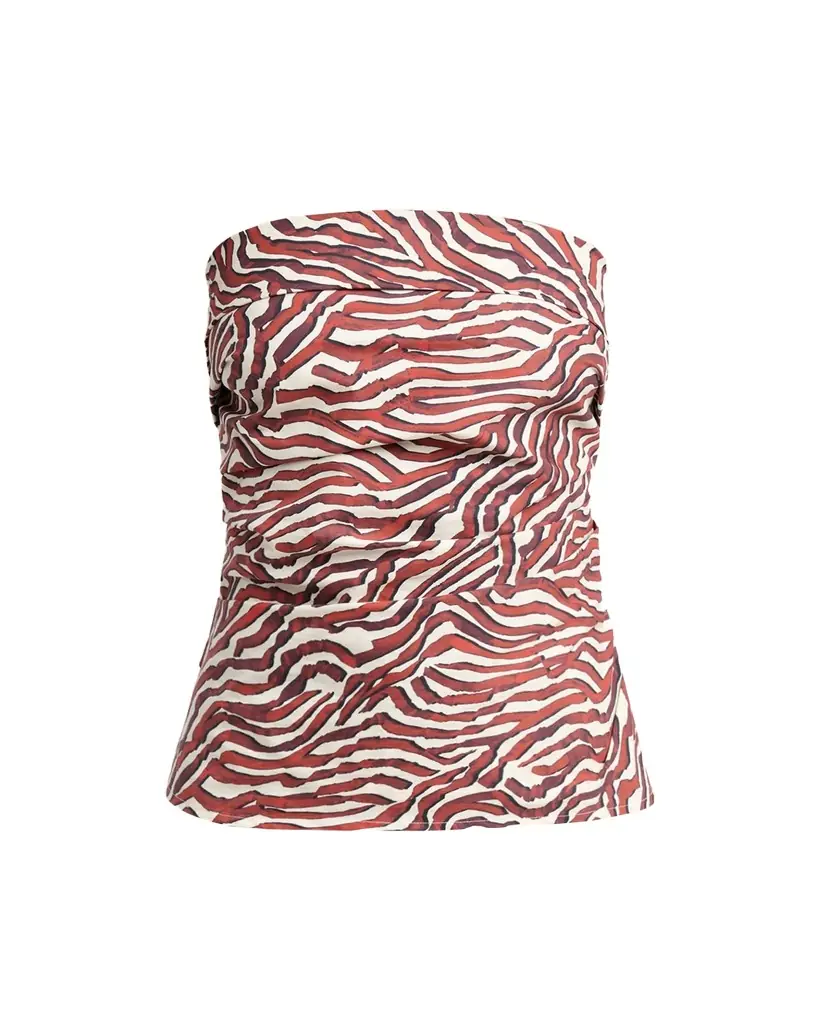 Proenza Schouler White Label Maisy Strapless Ruched Top in Poplin