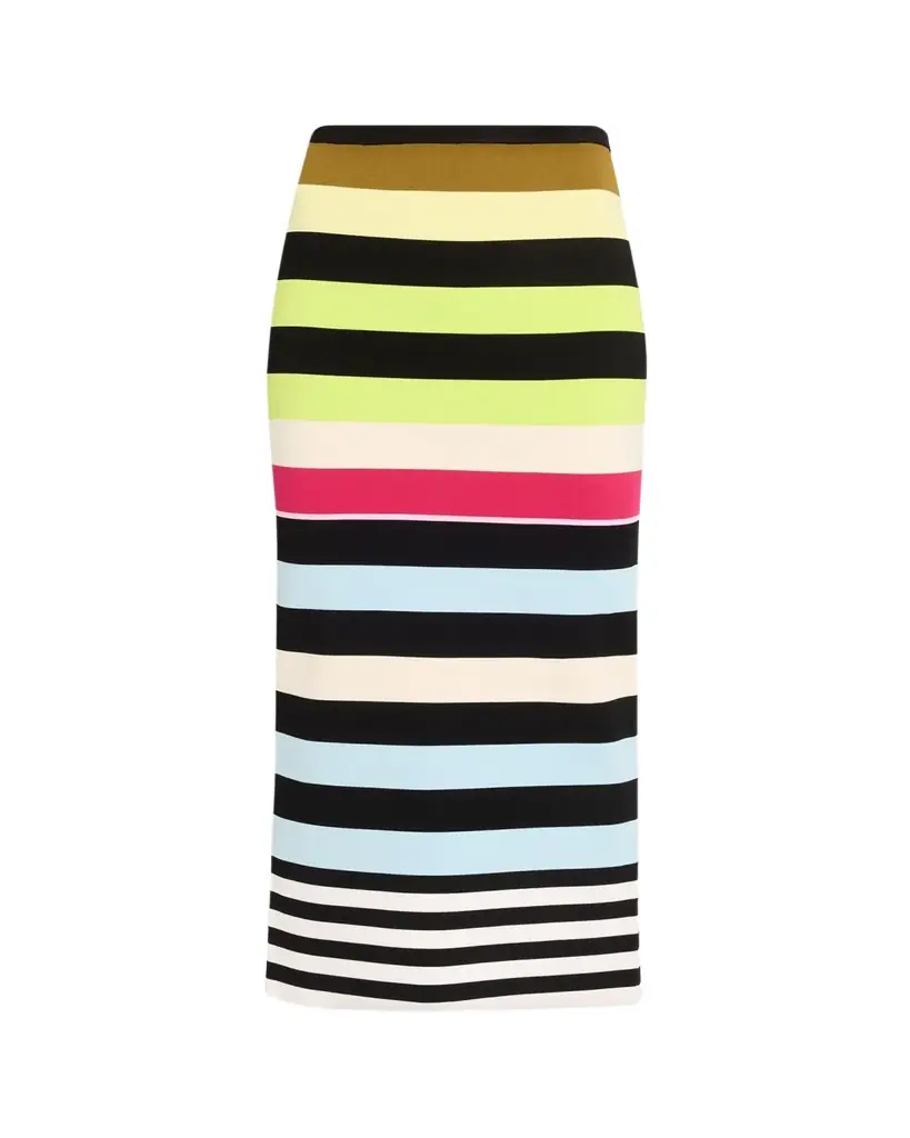 CHRISTOPHER JOHN ROGERS Striped Knit Body-Con Midi Skirt