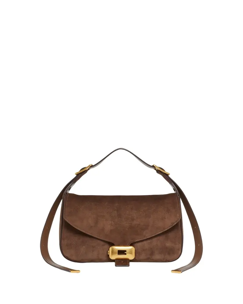 Balenciaga Clicca Medium Suede Shoulder Bag