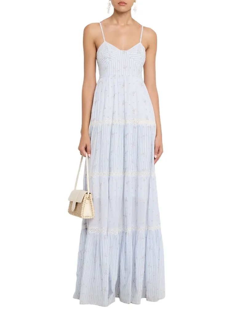 LoveShackFancy Story Floral Cotton Maxi Dress