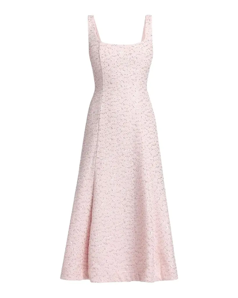 As It May Meadow Embellished Tweed Midi-Dress
