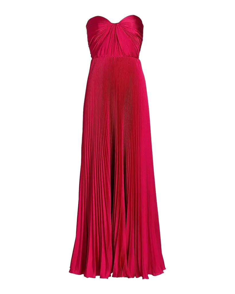 As It May Elia Satin Plissé Gown