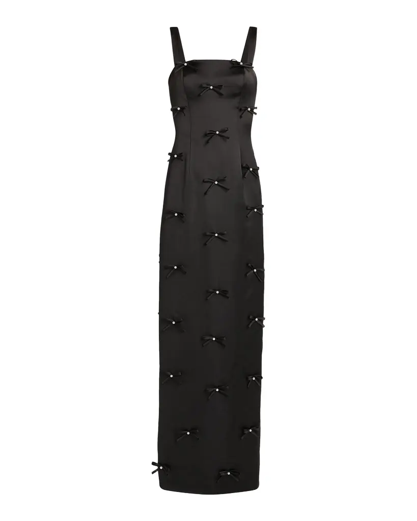 As It May Amora Embellished Bow Satin Gown