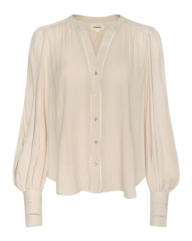 L 'Agence Kiera Ladder-Trim Blouse