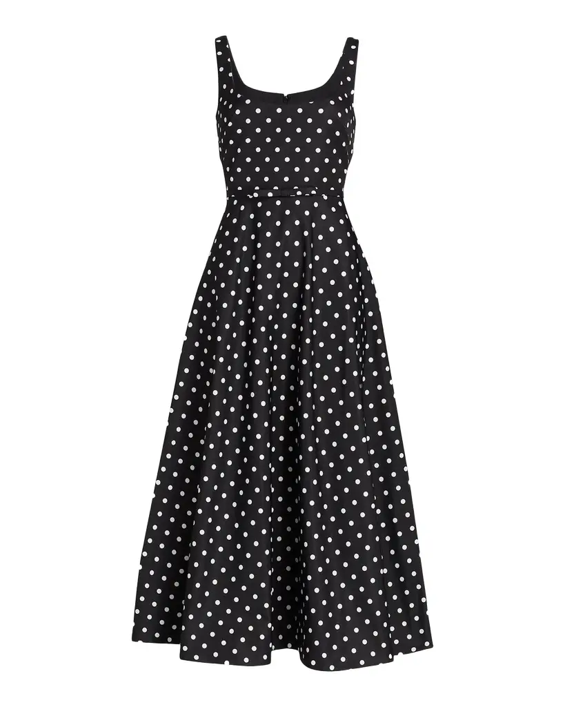 As It May Classic Polka Dot Midi-Dress