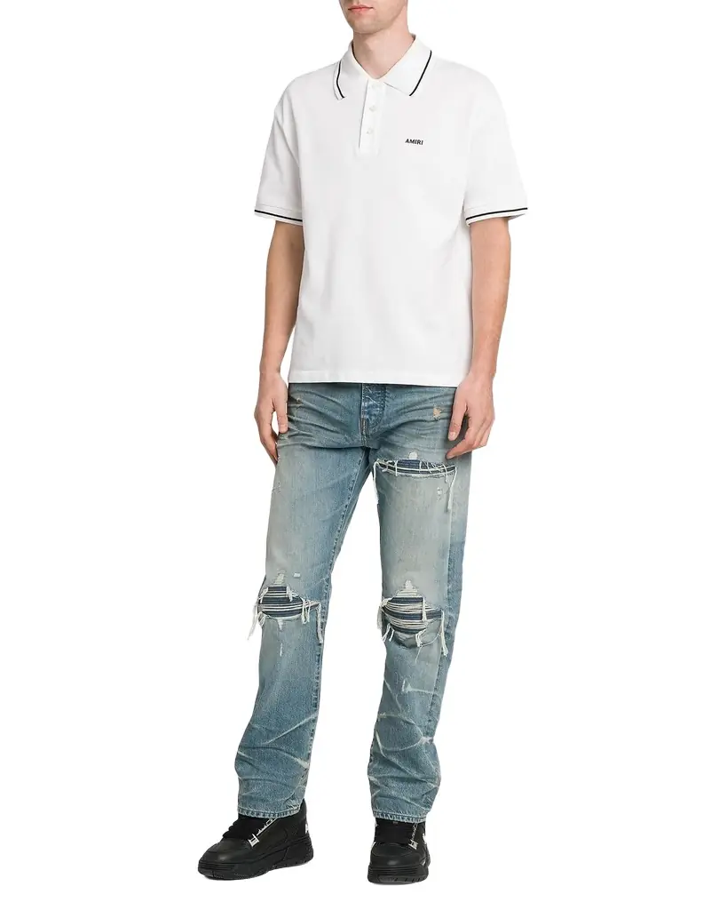 Amiri Logo Cotton Polo Shirt