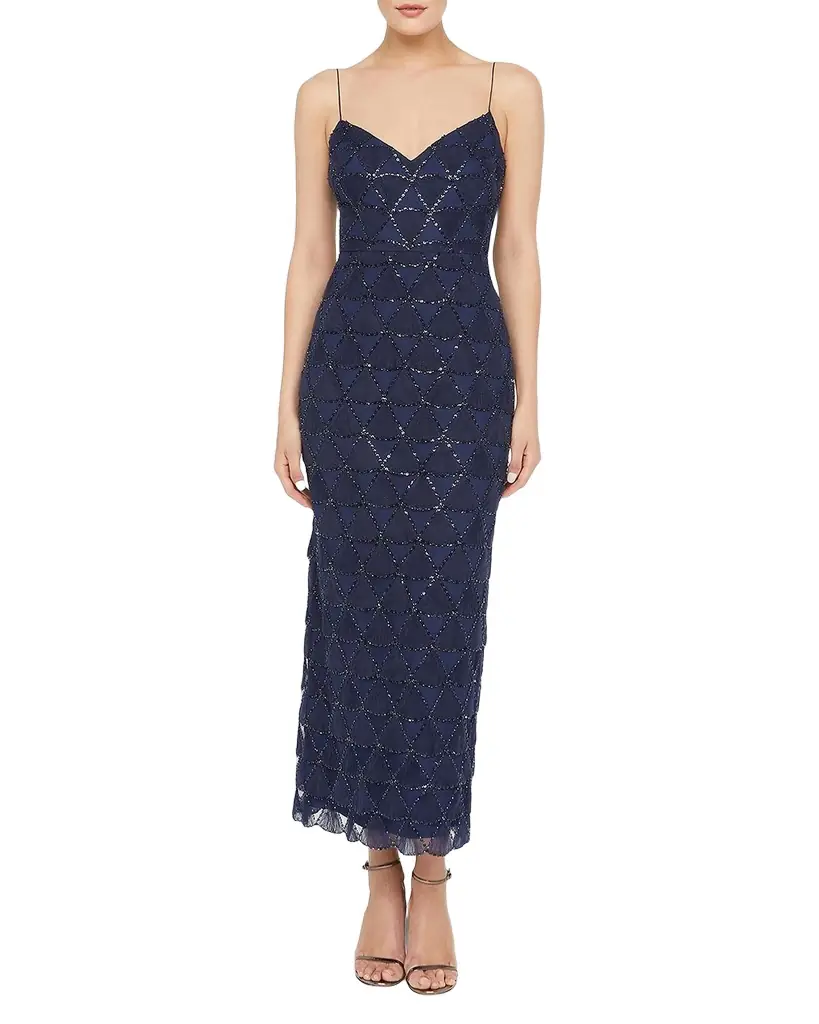 theia beaded cocktail dress Sophia Beaded Shawl Gown