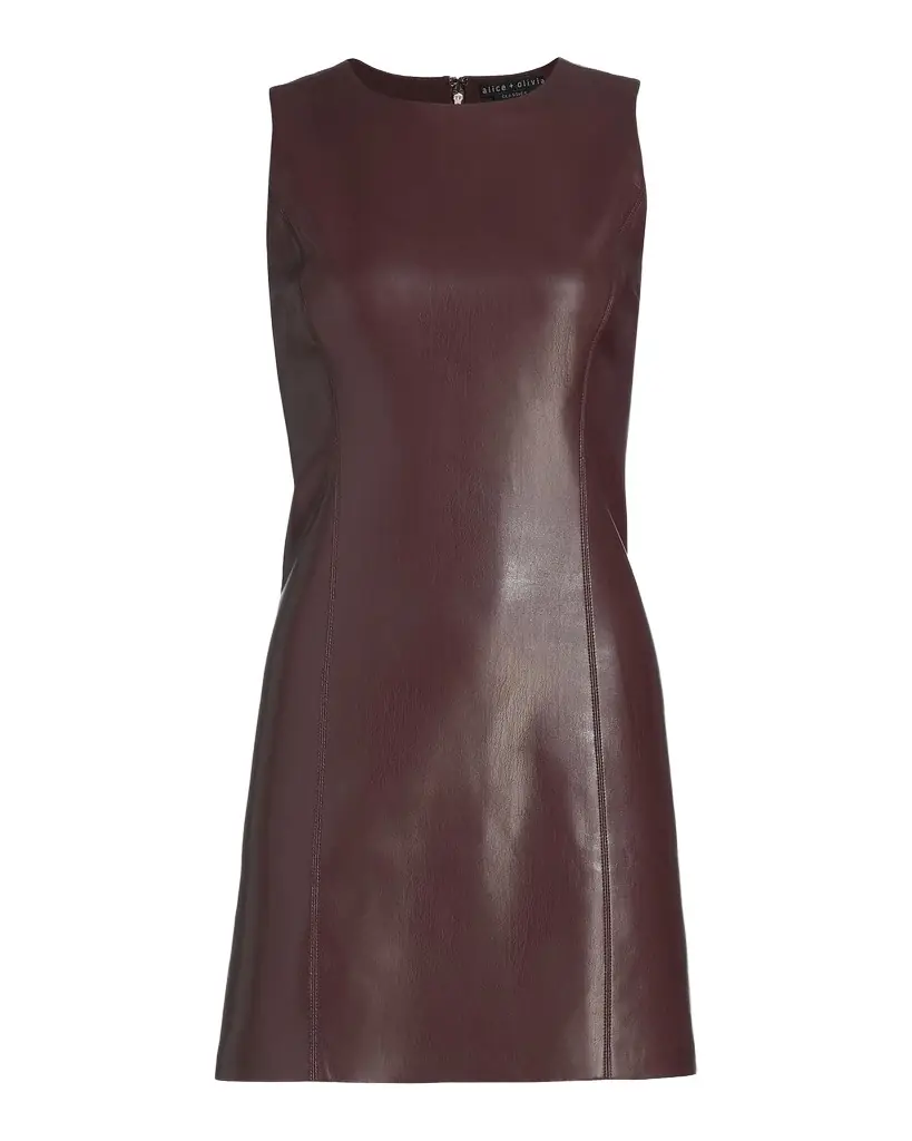 ALICE + OLIVIA Lena Vegan Leather Minidress