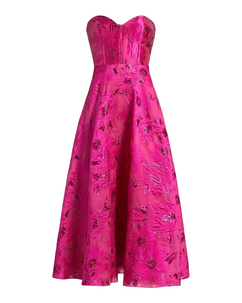 As It May Keyla Jacquard Strapless Midi-Dress
