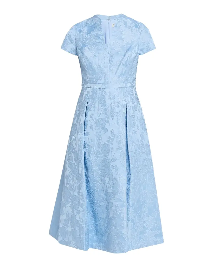 SACHIN BABI Hanna Pleated Floral Jacquard Midi Dress