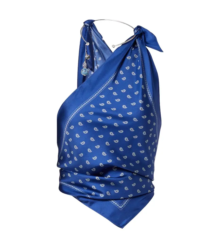 Christopher Esber Bandana draped silk top