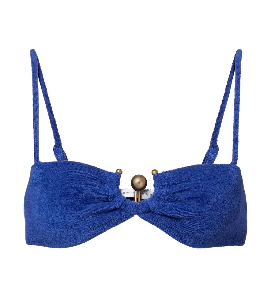 Christopher Esber Cotton-blend terry bra top