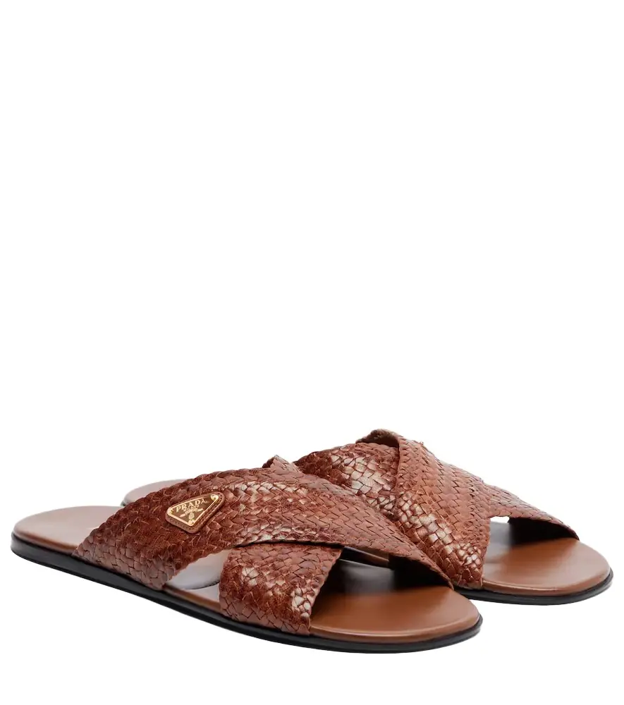 Prada Woven leather slides - Women's Shoes