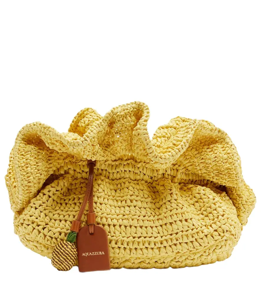 Aquazzura Paradise raffia clutch
