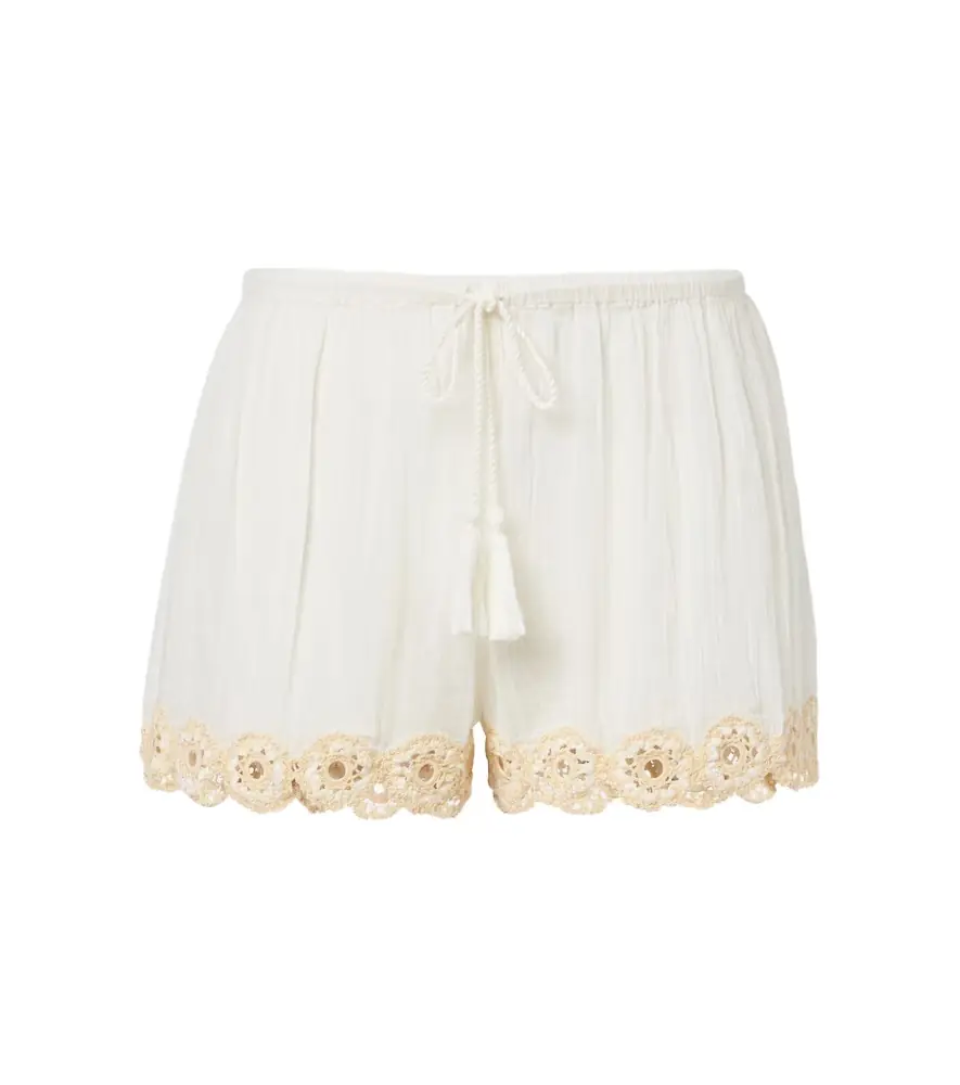 Ulla Johnson Liya crochet-trimmed cotton shorts