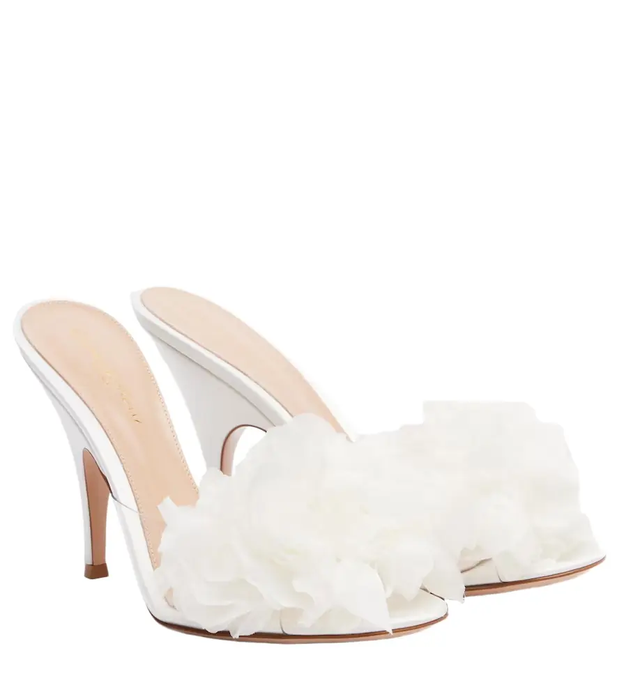 Gianvito Rossi Floral-appliqué PVC mules