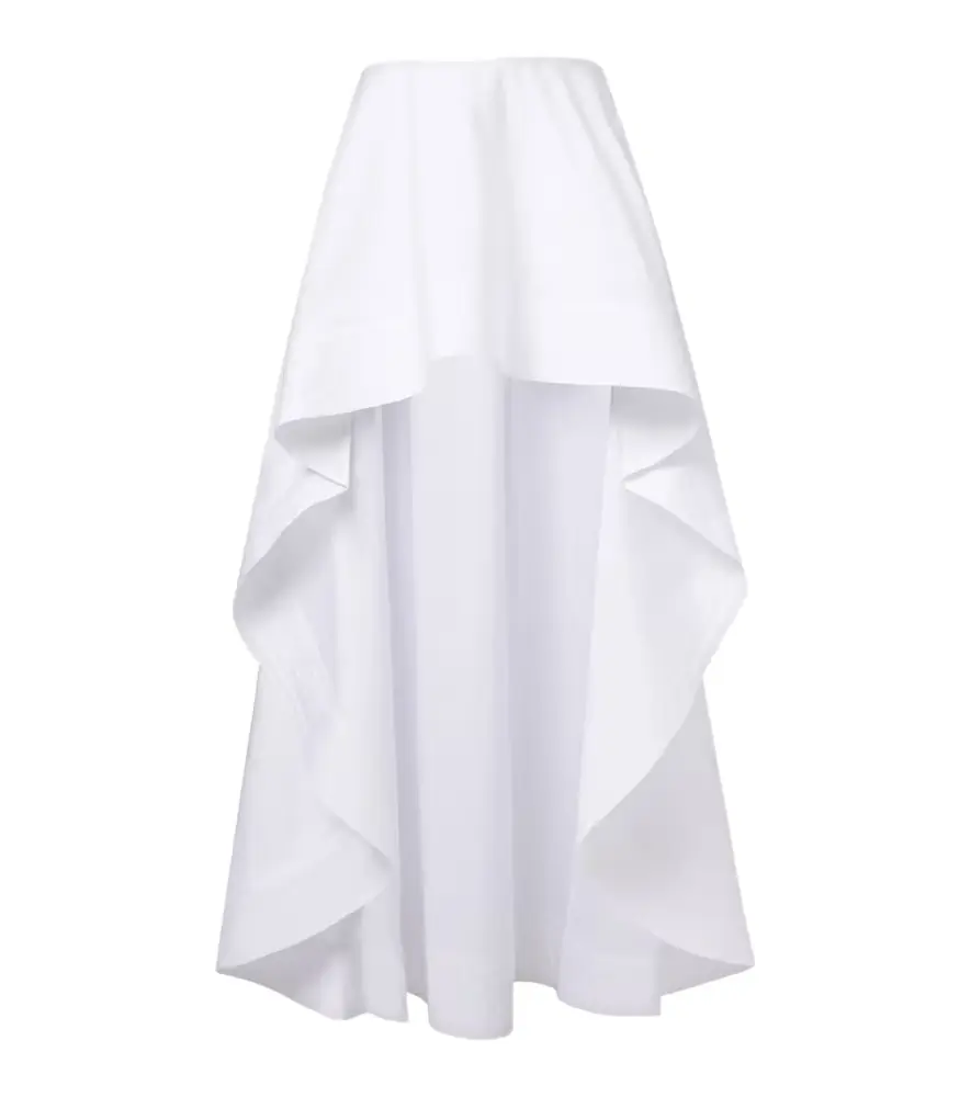 Stella McCartney Asymmetric ruffled cotton poplin miniskirt