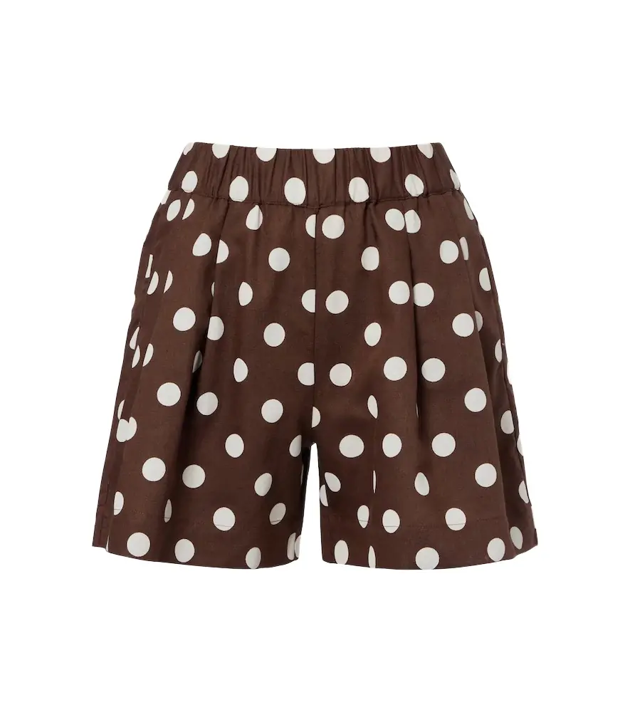 Asceno Zurich polka-dot linen and cotton shorts