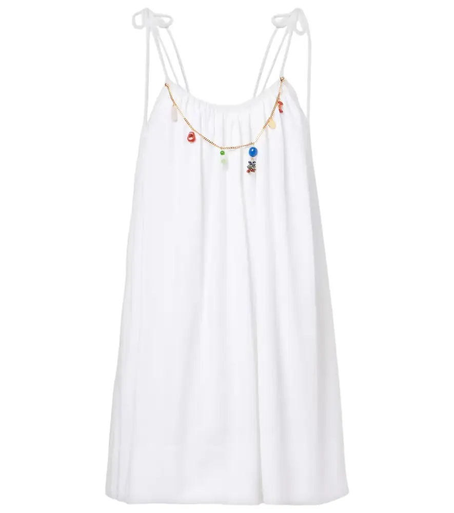 Stella McCartney Embellished cotton crêpon minidress