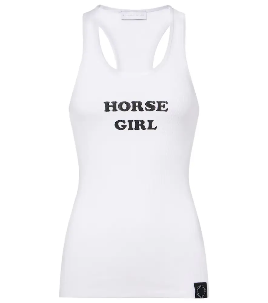 Stella McCartney Printed cotton-blend tank top
