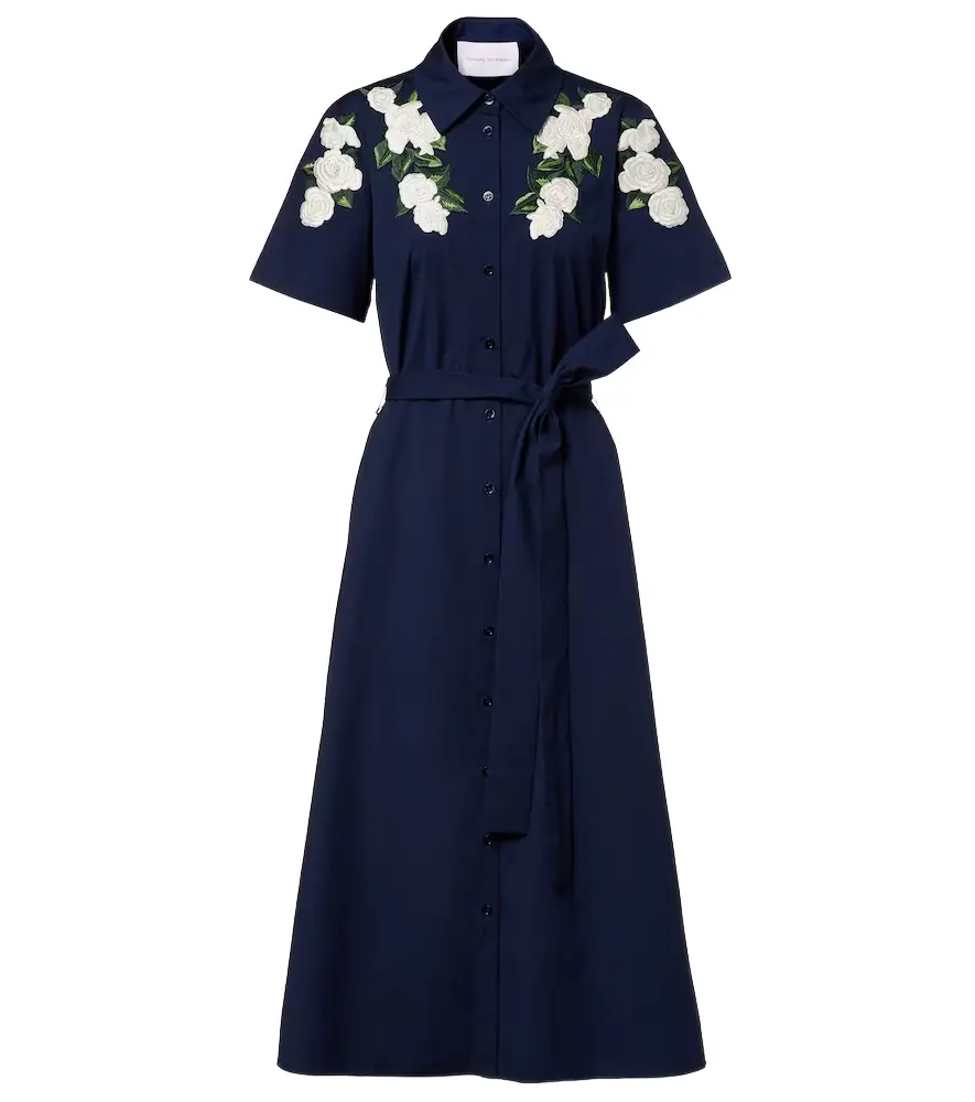 Carolina Herrera Floral cotton-blend shirt dress