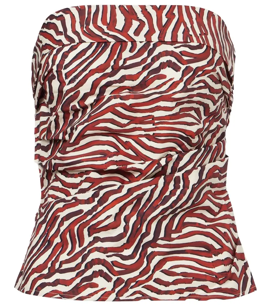 Proenza Schouler White Label Maisy printed cotton-blend tube top
