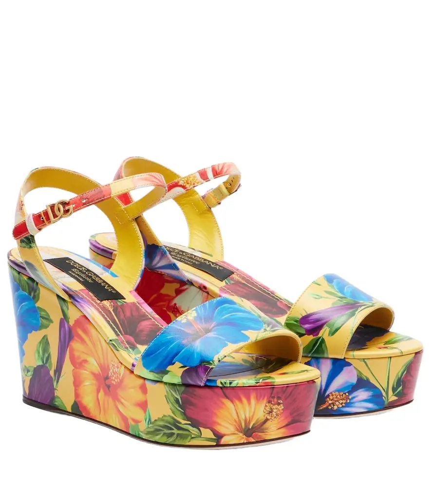 Dolce & Gabbana Bianca floral wedges