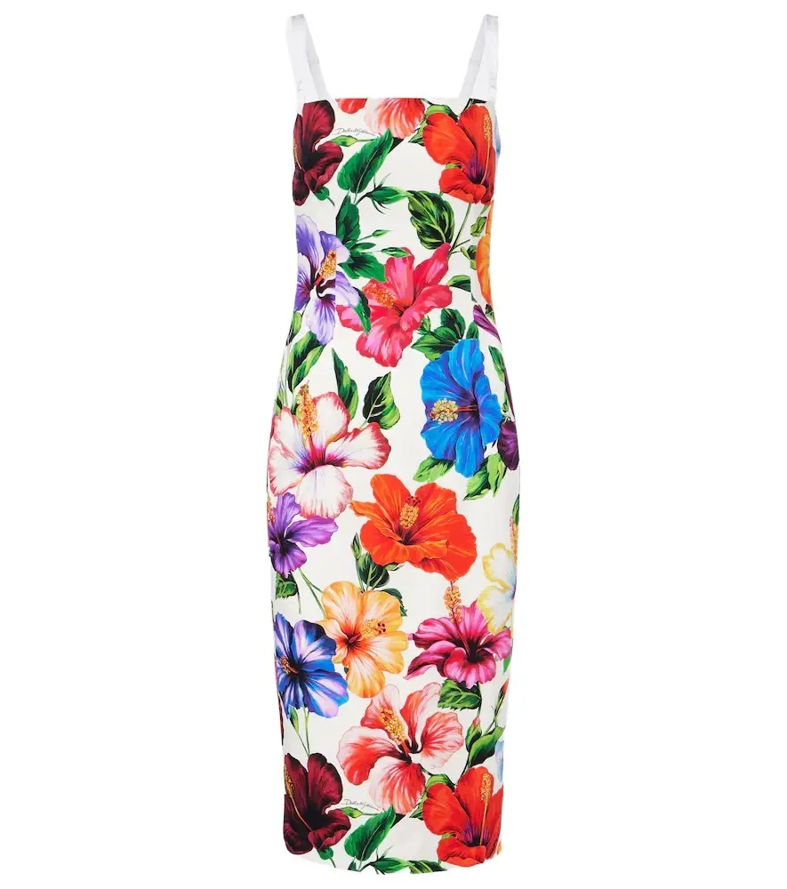 Dolce & Gabbana Floral silk-blend midi dress