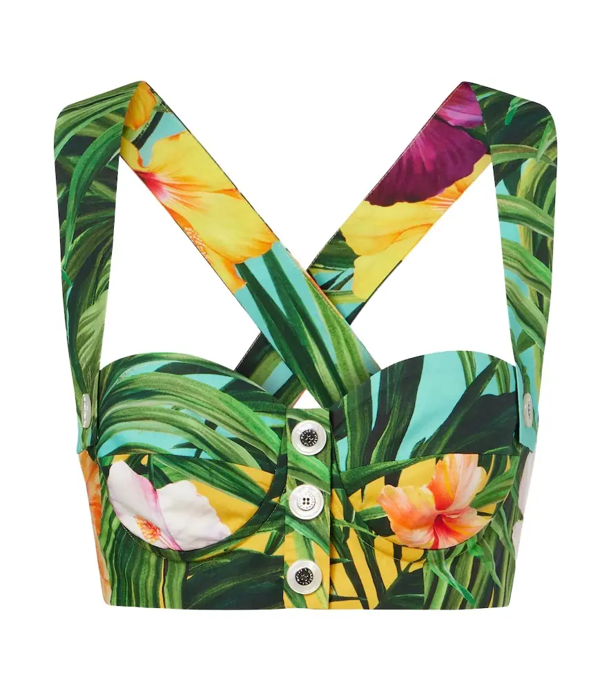 Dolce & Gabbana Floral cotton crop top