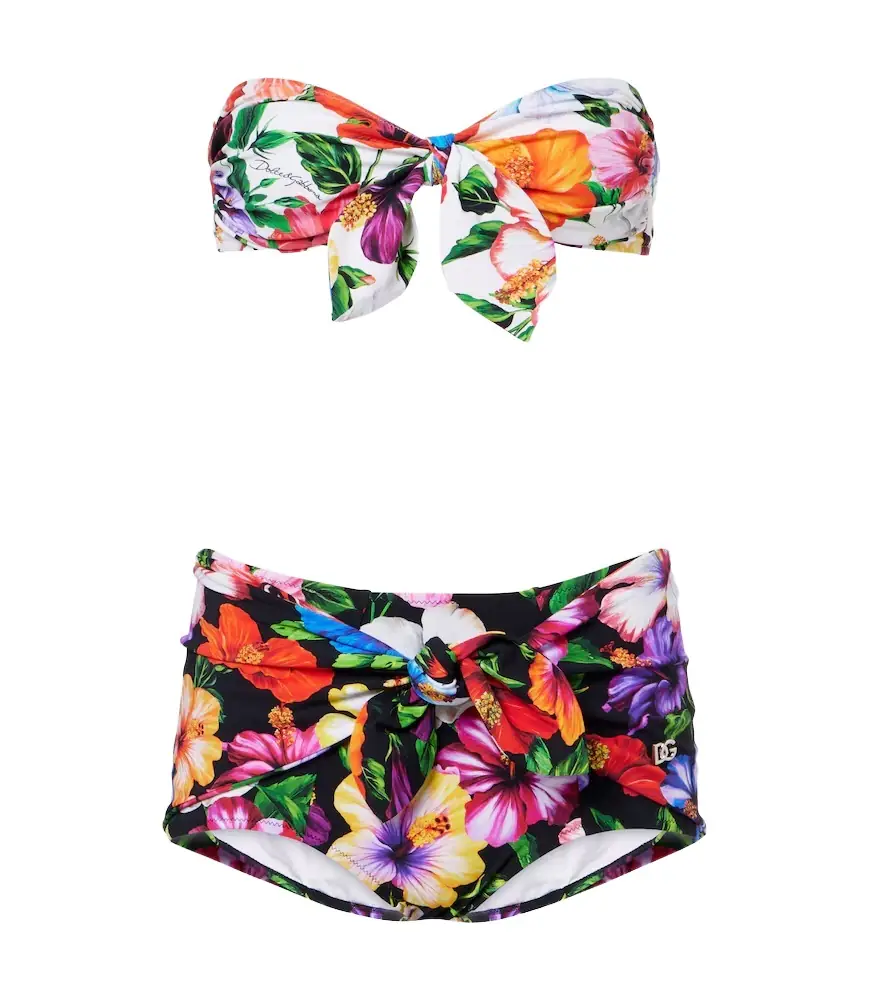 Dolce & Gabbana Bow-detail floral bikini