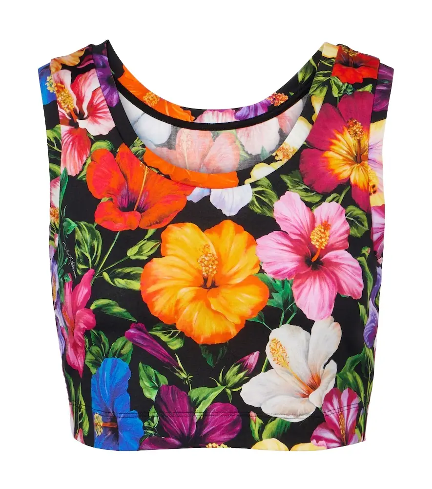 Dolce & Gabbana Floral cotton crop top