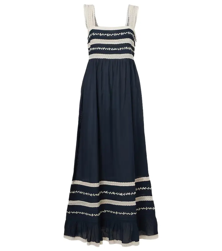 Rixo Malie embroidered midi dress