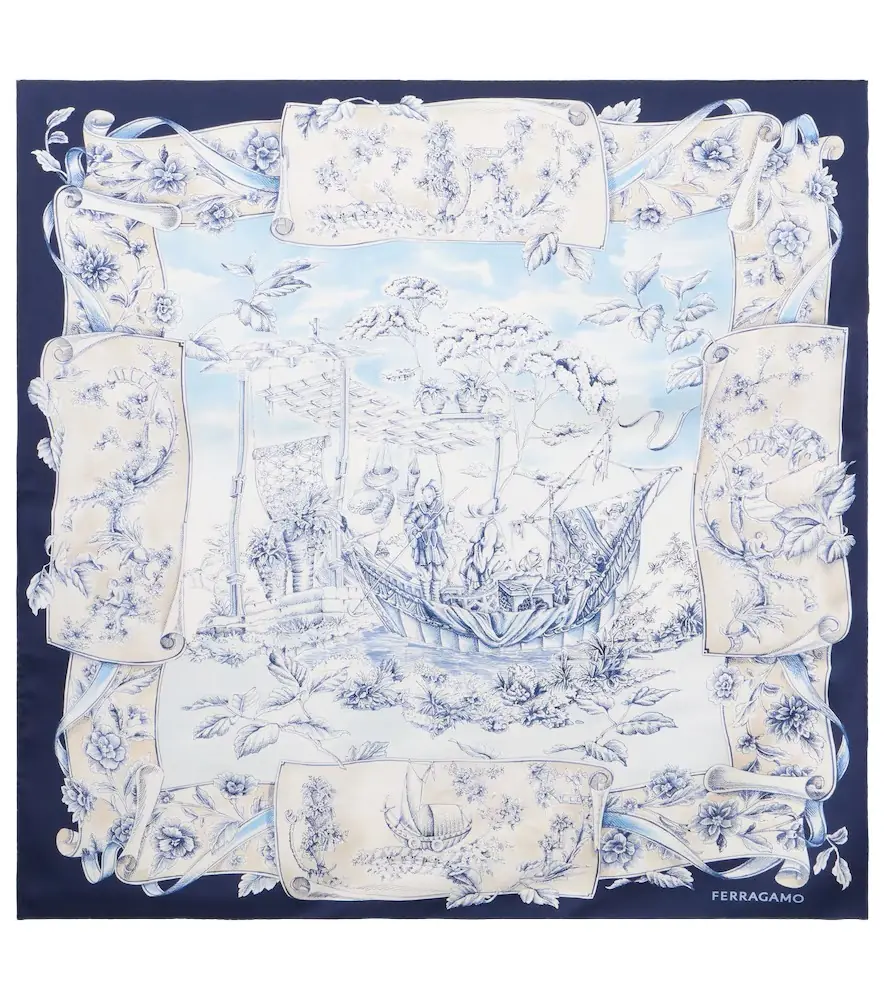 Ferragamo Printed silk scarf