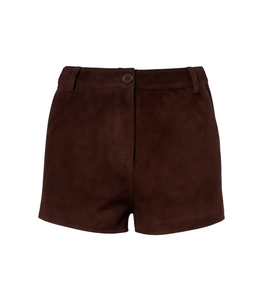 Nour Hammour Leontine suede shorts