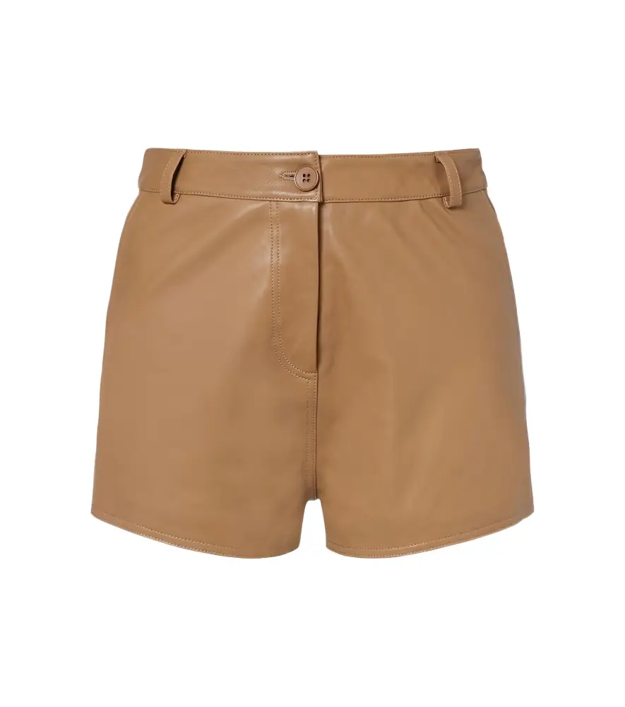 Nour Hammour Leontine leather shorts