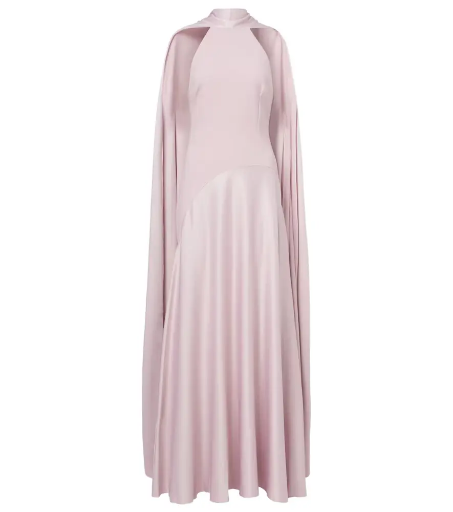 Solace London Cece halterneck crêpe and satin gown