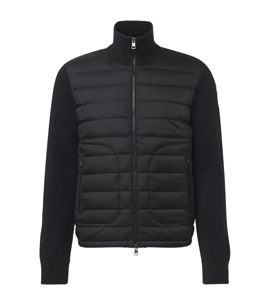 Moncler Tricot down-paneled wool-blend cardigan