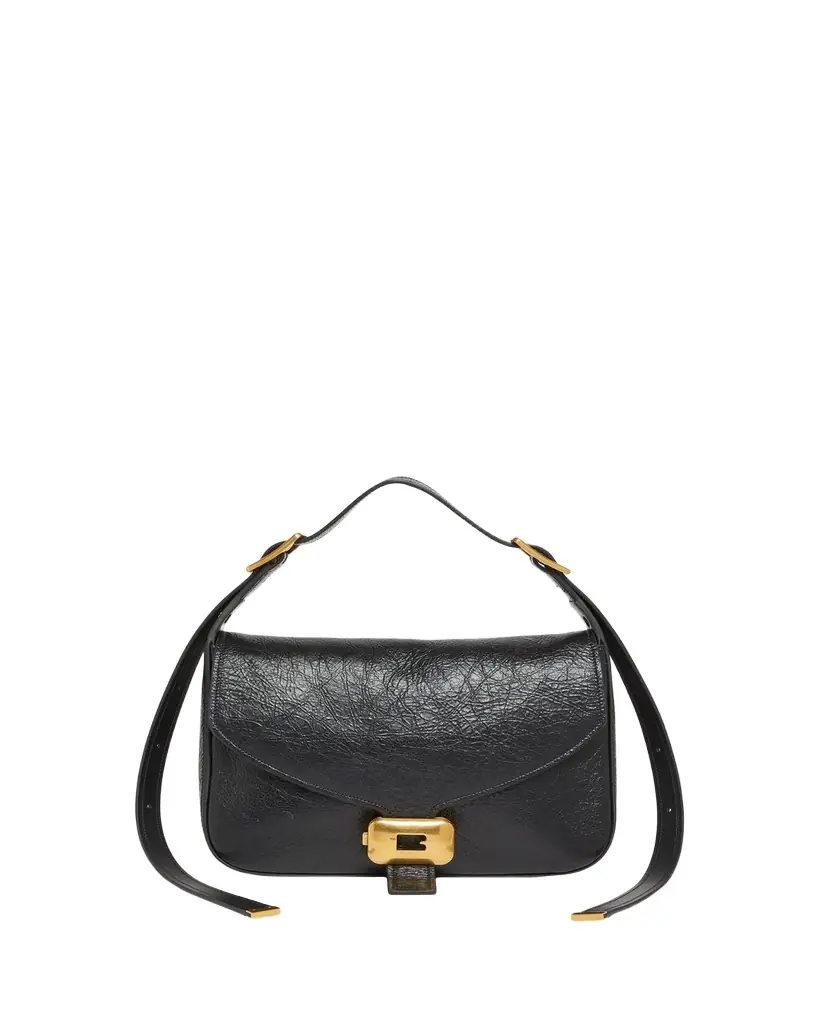 Balenciaga Clicca B-Buckle Leather Shoulder Bag