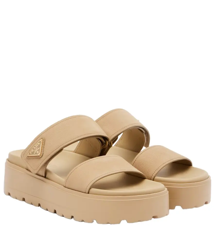 Prada Leather platform sandals